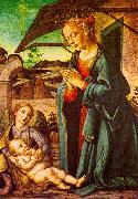 BOTTICINI, Francesco The Madonna Adoring the Child Jesus oil painting reproduction